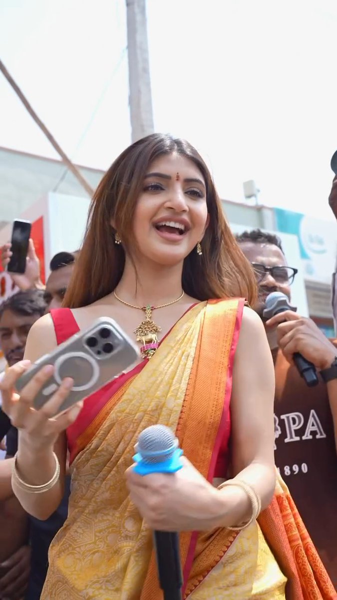 Sreeleela at the Chennai Shopping Mall grand opening in Nirmal, Telangana ❤️💛 #Sreeleela