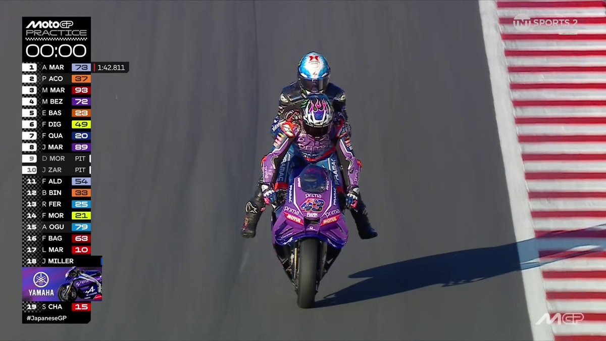 Miller Taxi's Stunt Services 🚕 Alex Rins getting the ride of his life as Jack pulls a stoppie with him on the back 😂 #MotoGP | #JapaneseGP | Live on TNT Sports and HBO Max