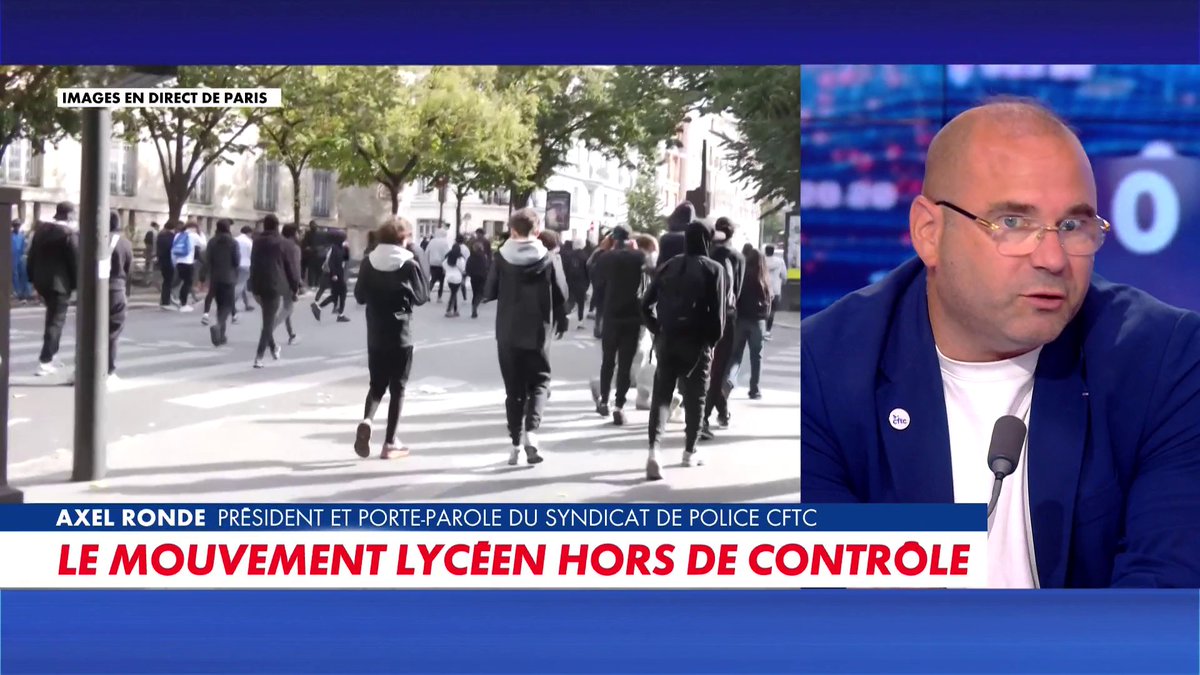 Axel Ronde, président et porte-parole du syndicat de police CFTC, sur le mouvement lycéen : «Il y a une police à la Montessori. On laisse le bazar parce qu'on n'est pas en capacité de réaction», dans #100Frontieres Toute l'info est à retrouver sur