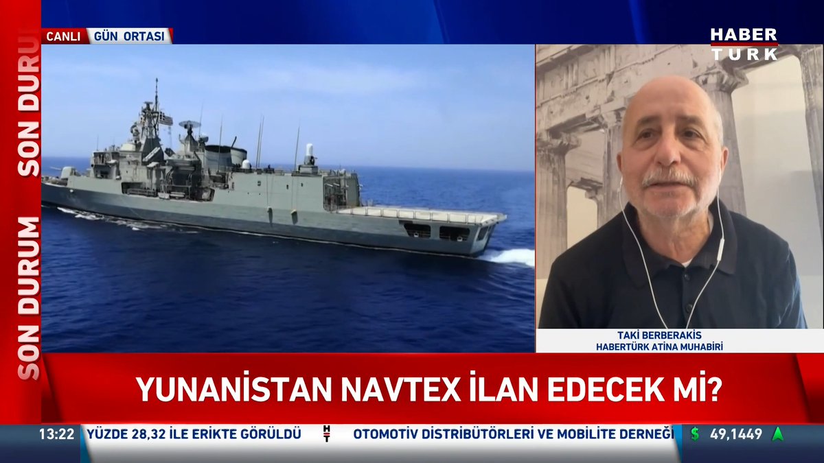 📌Yunanistan ile kıta sahanlığı tartışması Yunanistan NAVTEX ilan edecek mi? Habertürk Atina Temsilcisi Taki Berberakis #GünOrtası'nda anlattı.