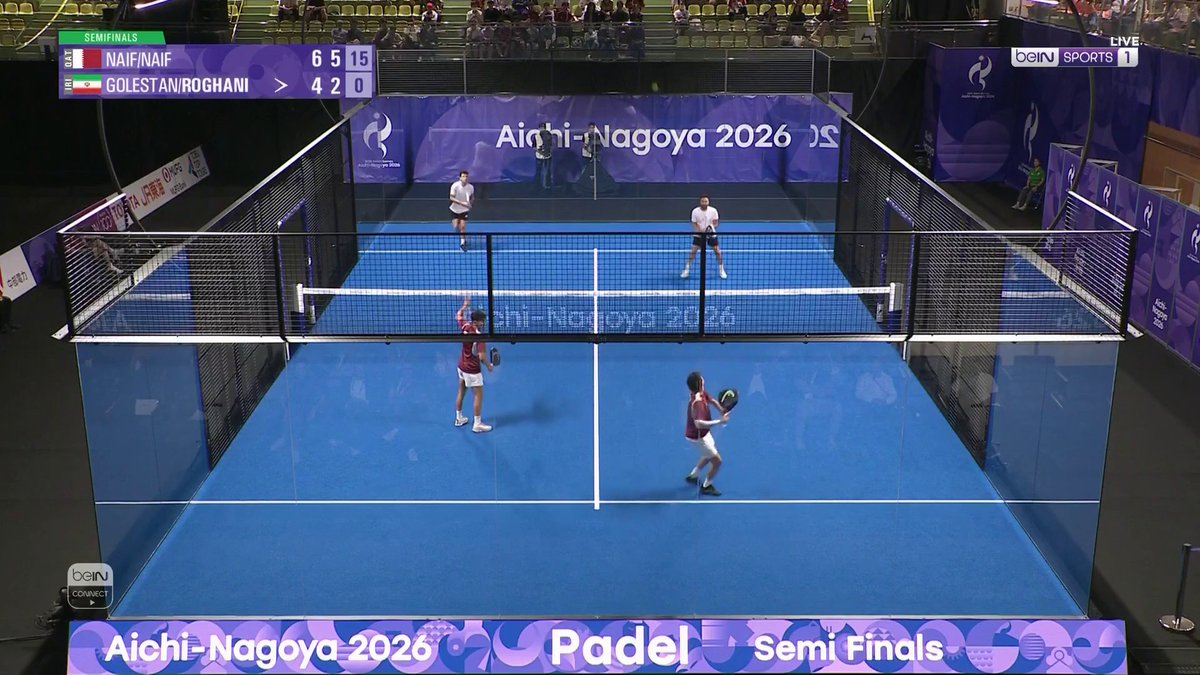 🎾 الثنائي القطري يحسم نقطة بطريقة ذكية #دورة_الألعاب_الآسيوية