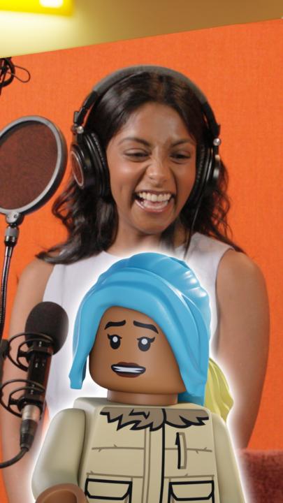 Charithra Chandran was so obsessed with her LEGO ONE PIECE Vivi in the booth 💖