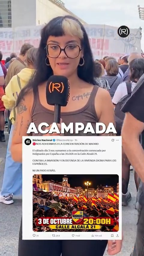 ✊🏽 "Ningún fascista nos va echar de la acampada ni de las calles" ⚠️ Los nazis, esa escoria que siempre se pone al servicio de los ricos y contra la mayoría social, amenazan con atacar la acampada por la vivienda de la Puerta del Sol