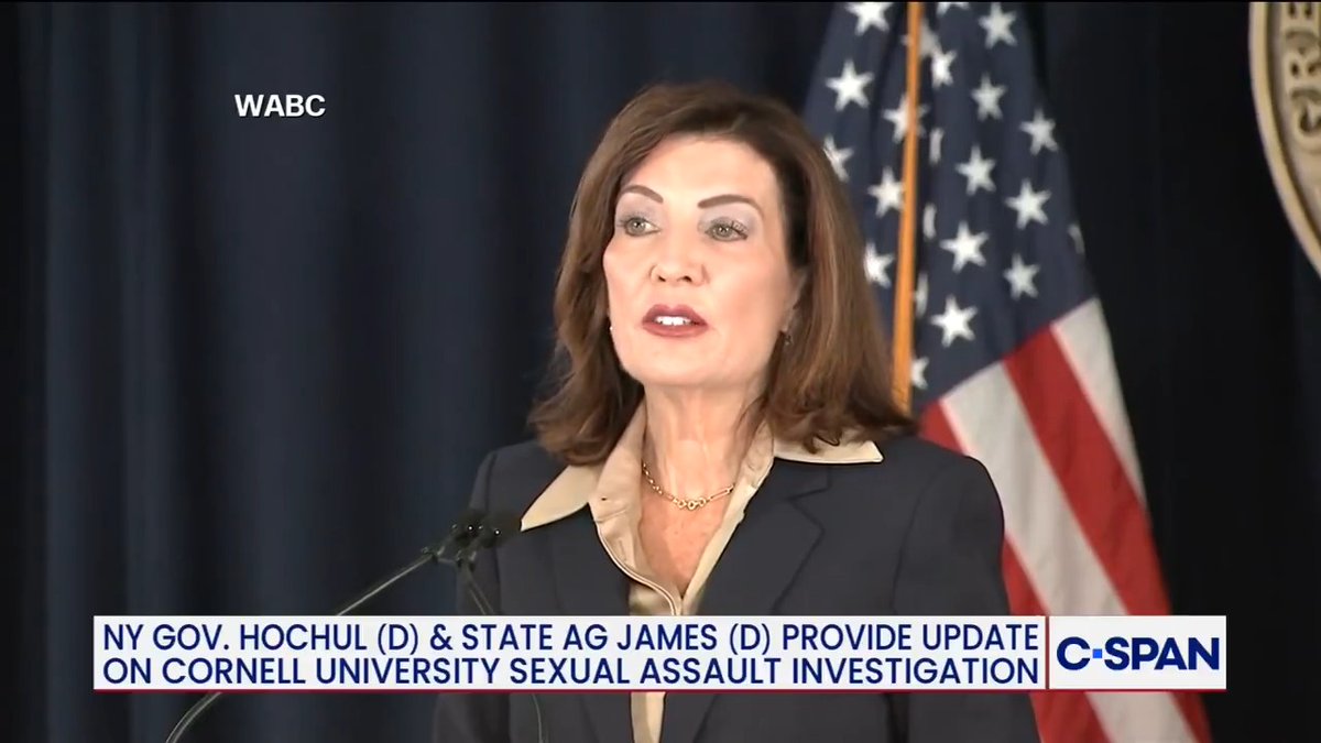 "This is now an active criminal investigation." New York Gov. Kathy Hochul (D) enlists state Attorney General Letitia James as independent special prosecutor in Cornell University sexual assault case. Full video here: