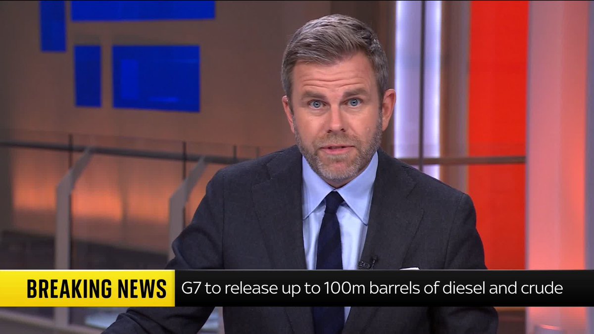 BREAKING: G7 to release 100 million barrels of diesel and crude oil, Macron says 📺 Sky 501, Virgin 602, Freeview 233 and YouTube