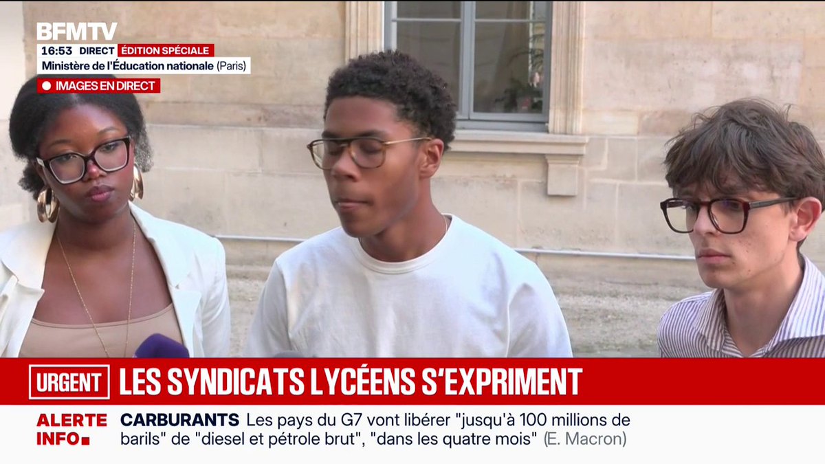 Syndicats lycéens reçus par l'Éducation nationale: "L'objectif était de rétablir le dialogue", assurent les syndicats qui se "désolidarisent" des violences