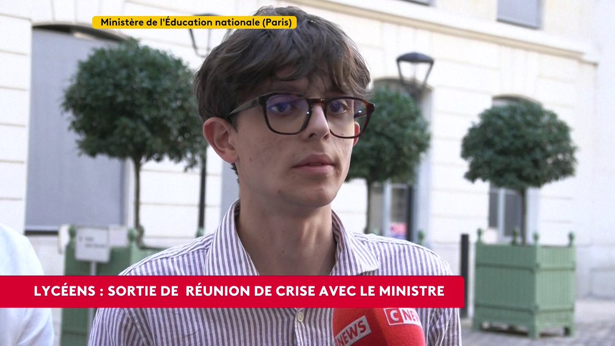🔴 "Nous avons eu un certain nombre de réponses (...) mais nous n'avons pas eu d'engagement concret", déplore un représentant d'élève. Il appelle à "poursuivre la mobilisation dans les lycées afin de continuer à avoir un rapport de force" #canal16 #canal16