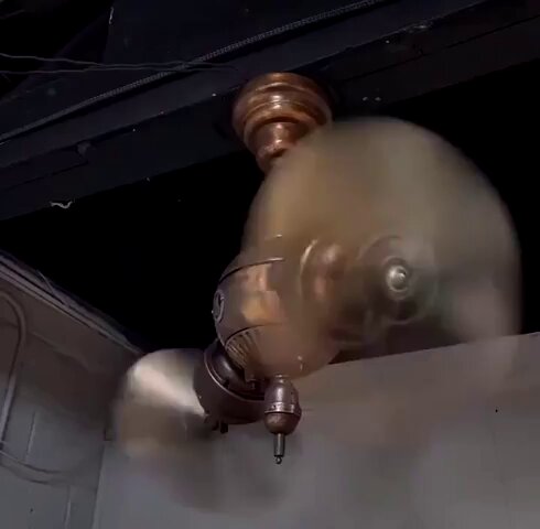 A rare, dual-motor antique fan with a Copper Oxide finish from the early 1920s.