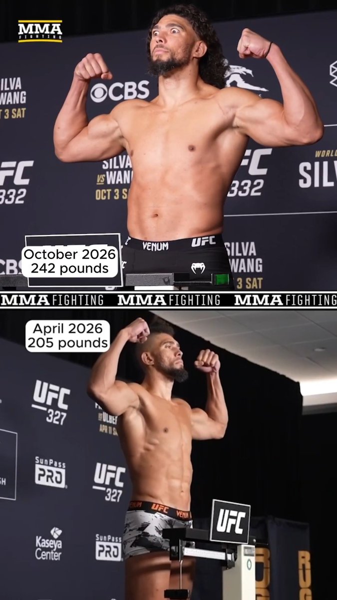 Johnny Walker is looking MASSIVE for his #UFC heavyweight debut at #UFC332