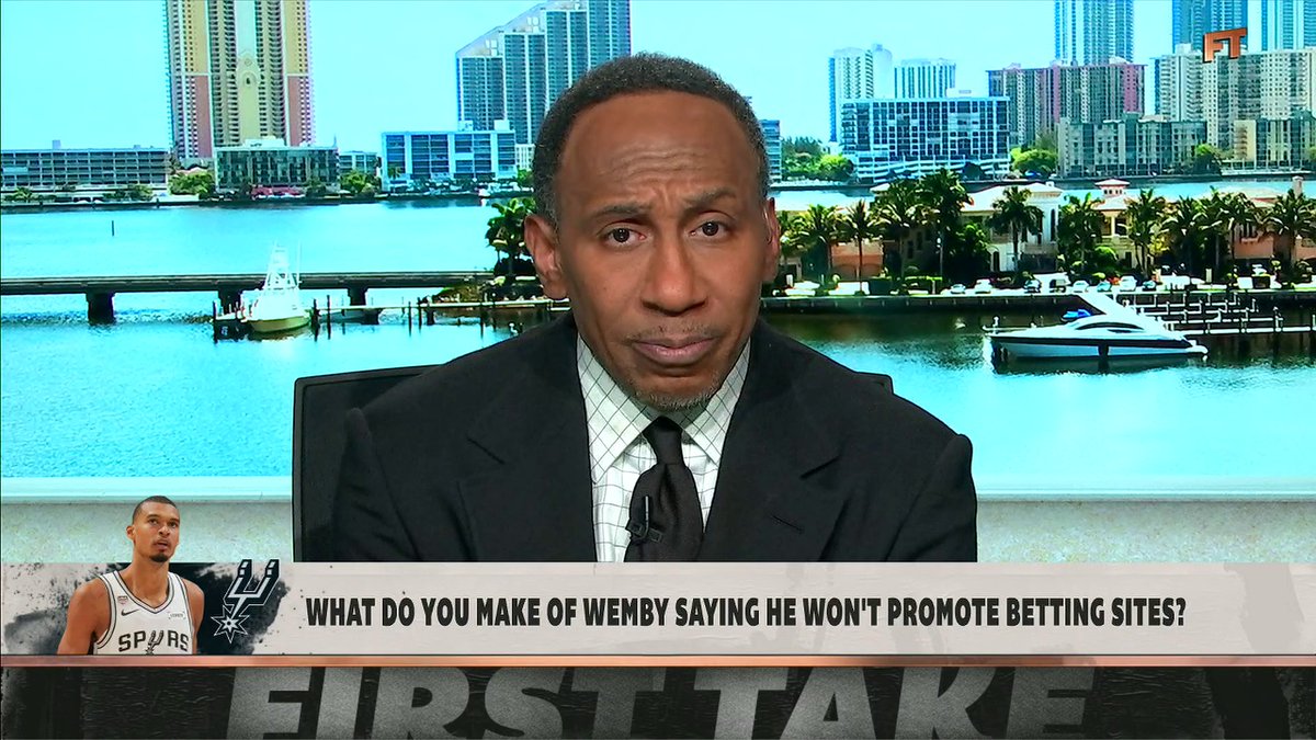 .Stephen A Smith expresses his thoughts on Victor Wembanyama not wanting to promote betting sites.