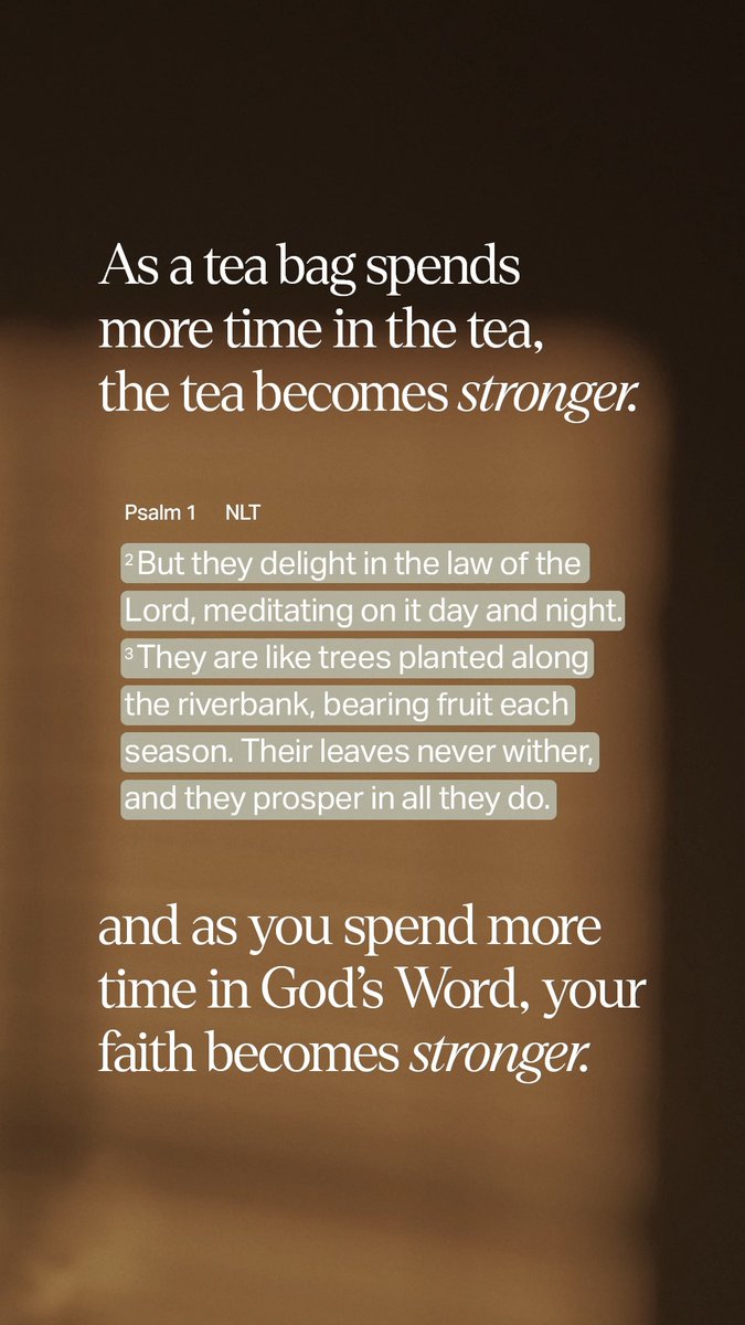 Today, pause. Find intentional time to read Godโs Wordโthen do it again tomorrow. โ๐ ๐ฐ๐ถ๐ณ ๐ธ๐ฐ๐ณ๐ฅ ๐ช๐ด ๐ข ๐ญ๐ข๐ฎ๐ฑ ๐ต๐ฐ ๐จ๐ถ๐ช๐ฅ๐ฆ ๐ฎ๐บ ๐ง๐ฆ๐ฆ๐ต ๐ข๐ฏ๐ฅ ๐ข ๐ญ๐ช๐จ๐ฉ๐ต ๐ง๐ฐ๐ณ ๐ฎ๐บ ๐ฑ๐ข๐ต๐ฉ.โ โ Psalms 119:105 NLT