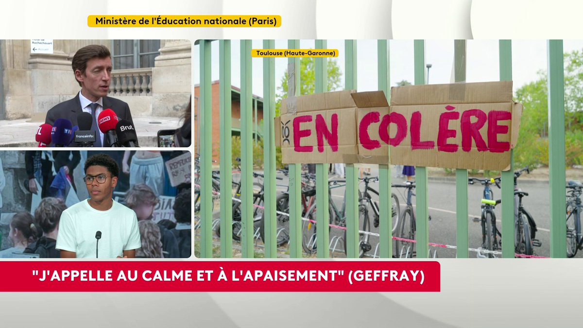 🔴 Mobilisation lycéenne : "On a maintenant une écoute et un dialogue qui a été restitué et renoué entre nous et le ministère", estime Nathanaël Combary, président de Renouveau lycéen. "J’espère que ce dialogue va se poursuivre." #AvantLe20h #Canal16