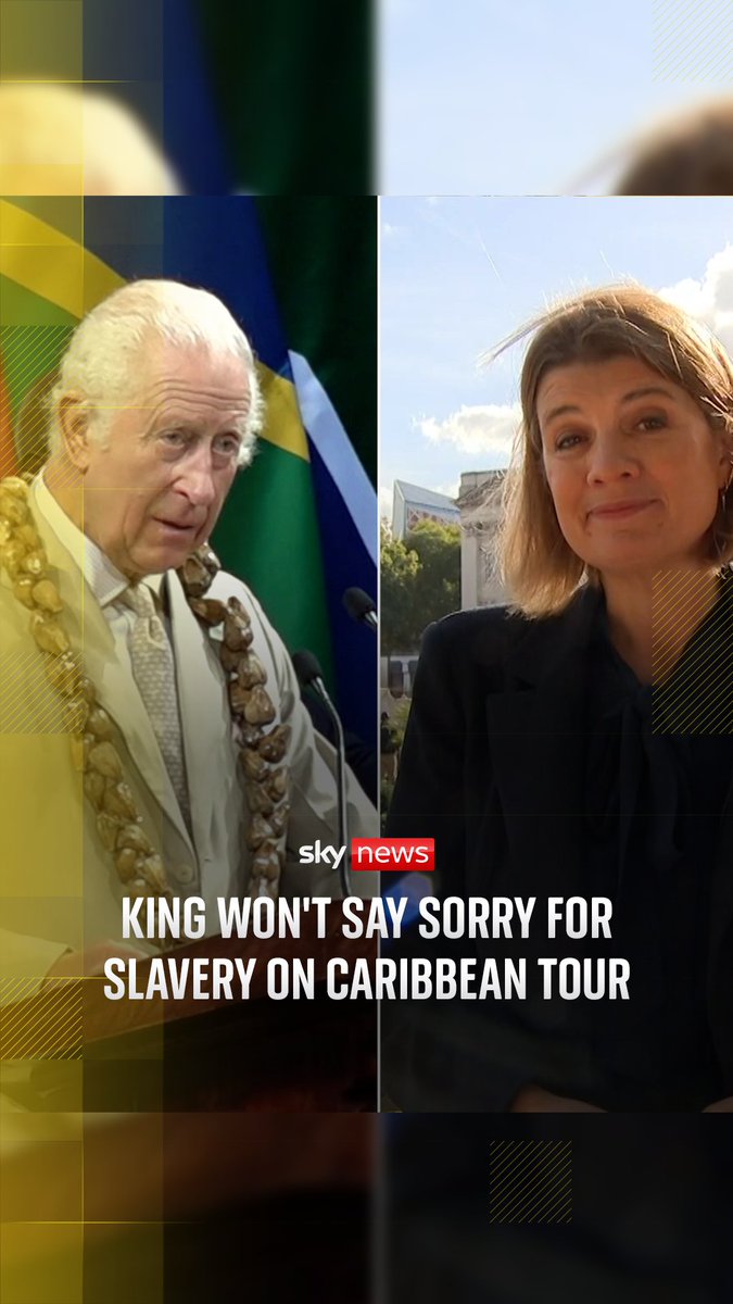 BREAKING: Buckingham Palace says the King's visit "will not shy away" from addressing the legacy of slavery. Previously King Charles has spoken of the "darkest days of our past" when talking about slavery.
