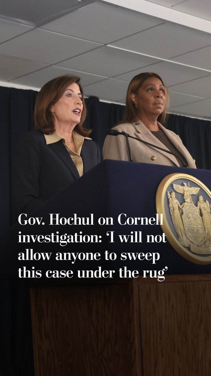 Gov. Hochul criticized a county district attorney’s office for allegedly failing to protect a former Cornell student who said she was gang-raped at a frat house. Hochul appointed New York Attorney General Letitia James to lead the investigation.