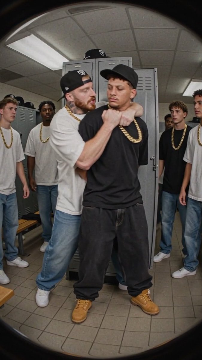 Raiders' Maxx Crosby lets Chiefs QB Patrick Mahomes know how it's going to go down tomorrow at Allegiant Stadium.
