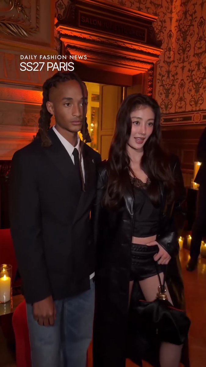 JIHYO and Jaden Smith at the Christian Louboutin show.