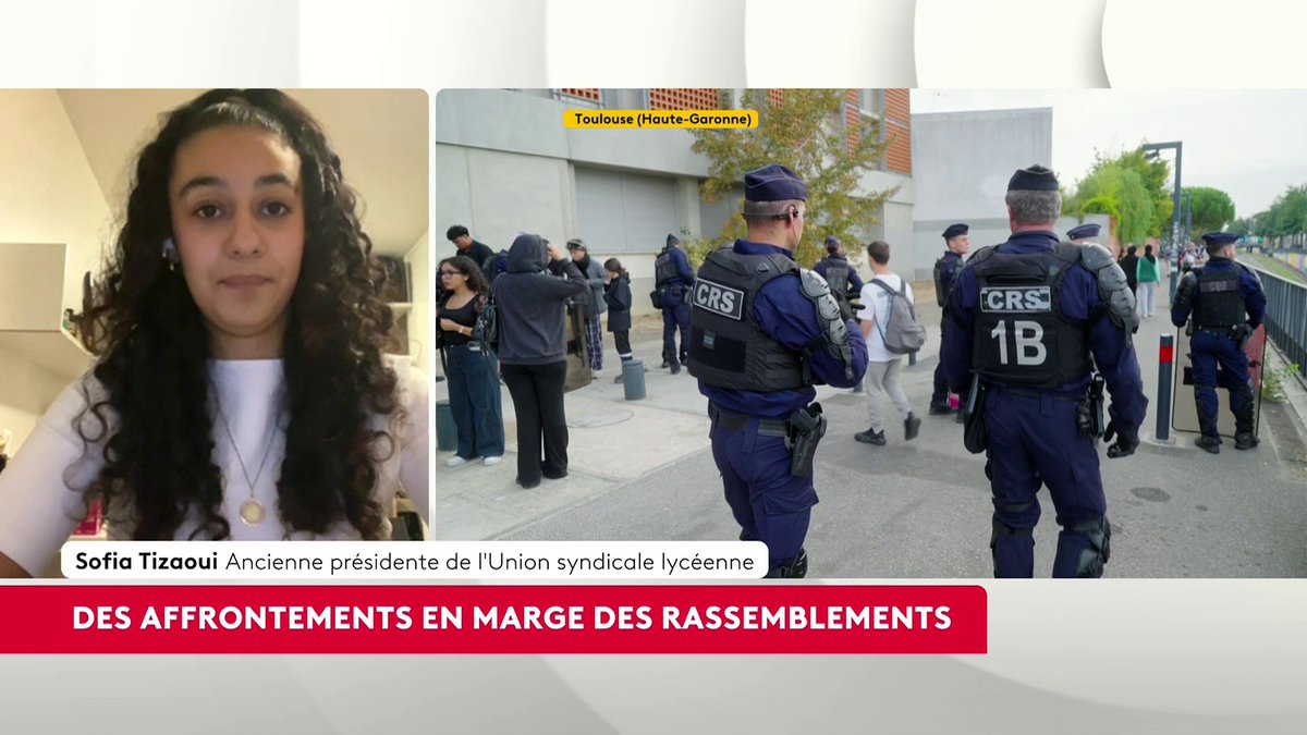 🔴 Mobilisation lycéenne : les annonces du ministre sont "de l’enfumage", estime Sofia Tizaoui, ancienne présidente de l’Union syndicale lycéenne. "On regardera simplement la copie du budget", affirme-t-elle, appelant à poursuivre la mobilisation. #AvantLe20h #Canal16