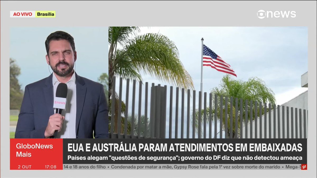 Polícia Federal cumpre dois mandados de busca e apreensão em SP e no entorno do DF para apurar suposto ataque a instalações dos EUA. Segundo a PF, não há elementos de risco à embaixada. ➡️ #GloboNewsMais - de segunda a sexta, às 16h, na #GloboNews.