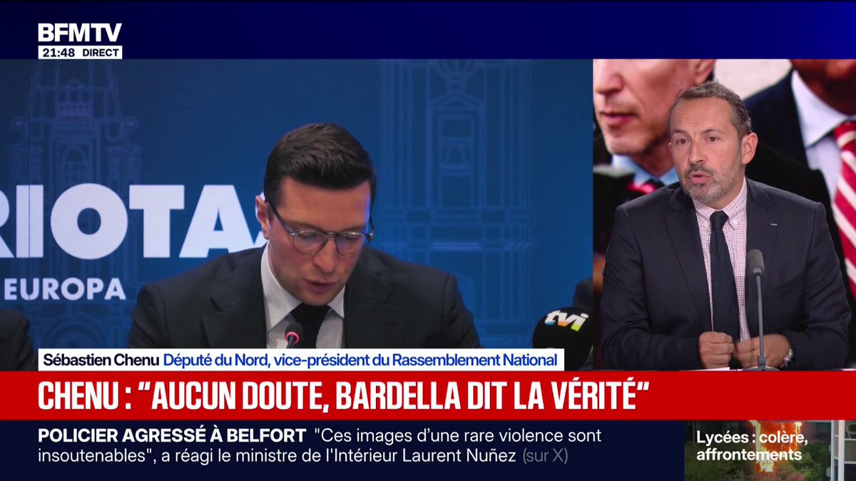 Enquête de Mediapart sur Jordan Bardella: "Nous sommes victimes", déclare Sébastien Chenu, vice-président du RN