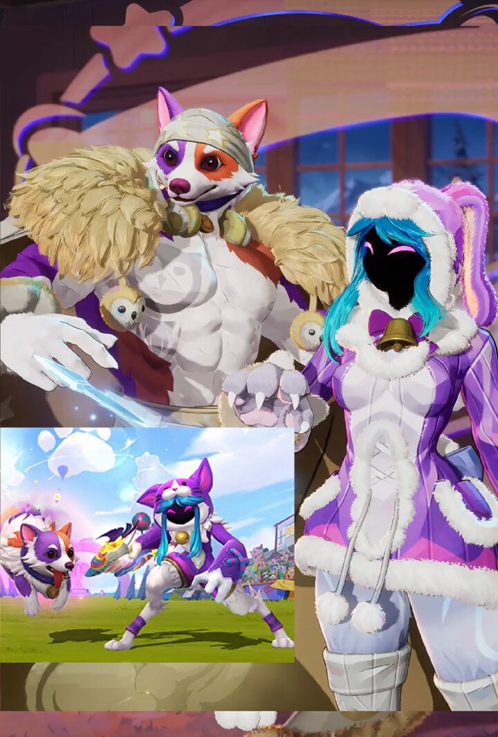 Kindred(Woof and Lamb) Dagger Pajama skin mod in Marvel Rivals with mask off version