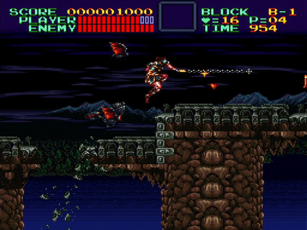 The batty bridge to Dracula's tower. Super Castlevania IV [SNES] 1991 "Vampire Killer" - Masanori Adachi