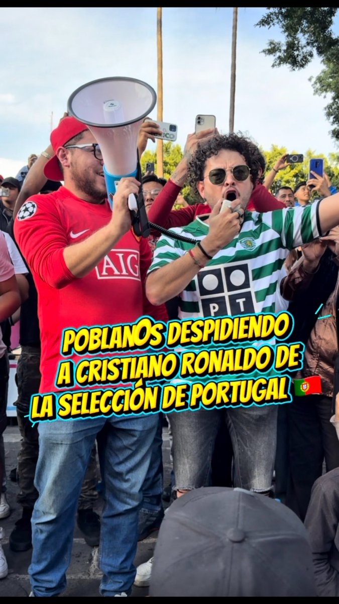 🇲🇽🇵🇹 | Aficionados de Cristiano Ronaldo se reunieron en Puebla para despedir al portugués tras el anuncio de su retiro de la selección de Portugal. El usuario YuyoOficial compartió el momento de los aficionados mexicanos a CR7.