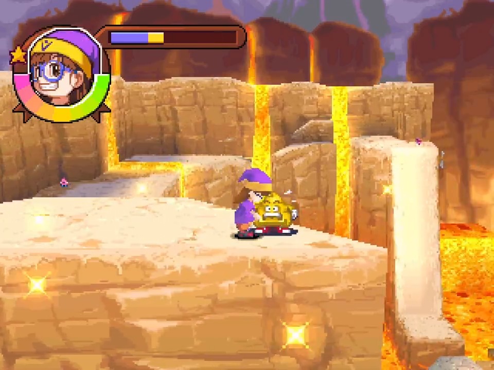 This Arale simulator lets you run, poke poop, and even split the Earth in half. Dr. Slump (PlayStation, Natsume, 1999)
