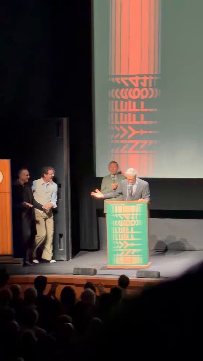 Tony Gilroy forgets to introduce Hank Azaria and Will Arnett at the “Behemoth!” worldwide premiere at #NYFF
