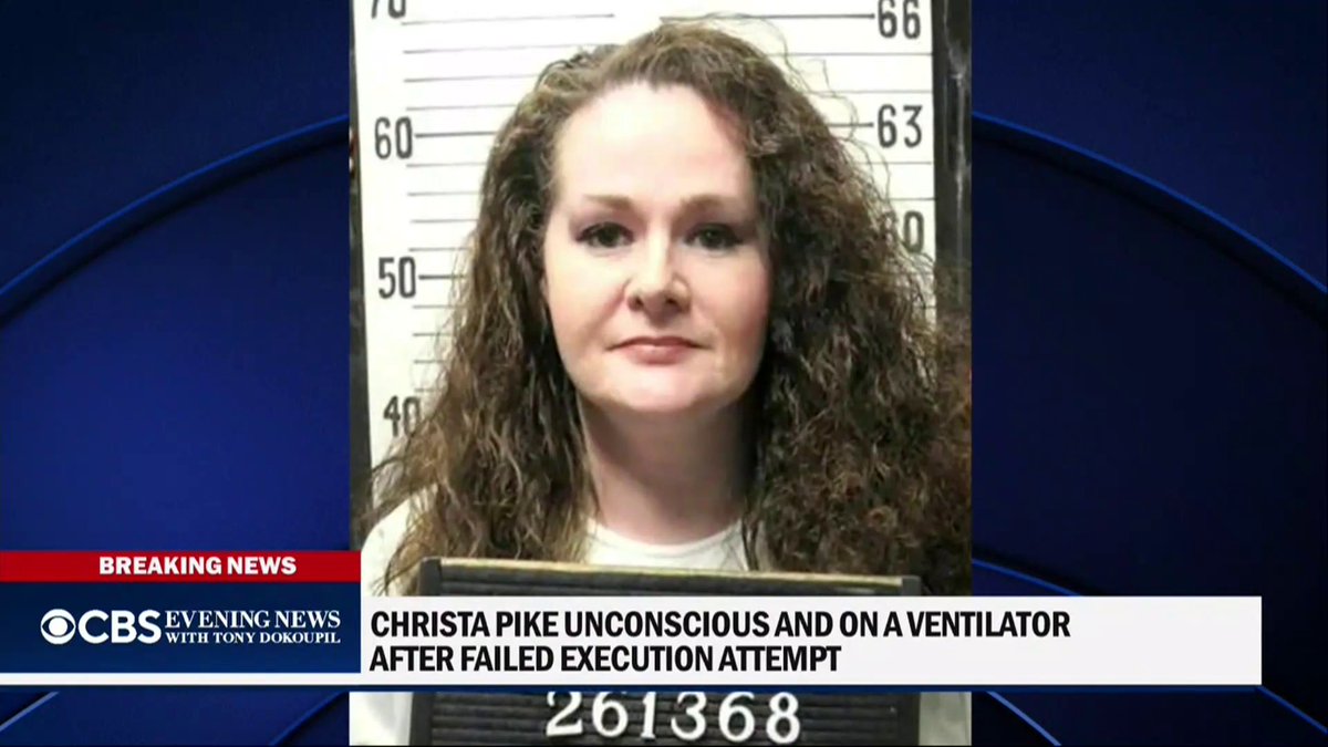 Christa Pike is unconscious and using a ventilator to breathe two days after a botched execution by lethal injection in Tennessee, her lawyers said Friday in a new statement and court filing.