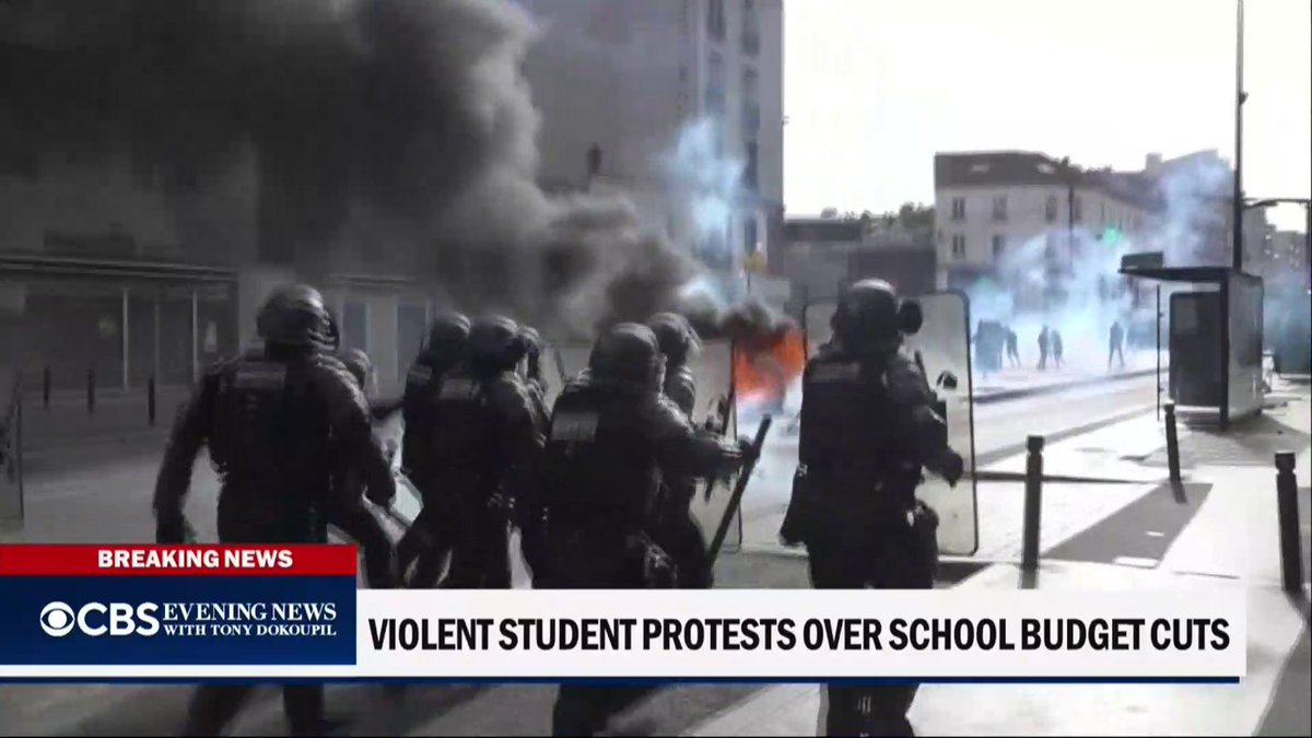 Students protesting overcrowding, underfunding and deteriorating school conditions are spreading across France. More than 700 schools have been affected as clashes between students and riot police continue.