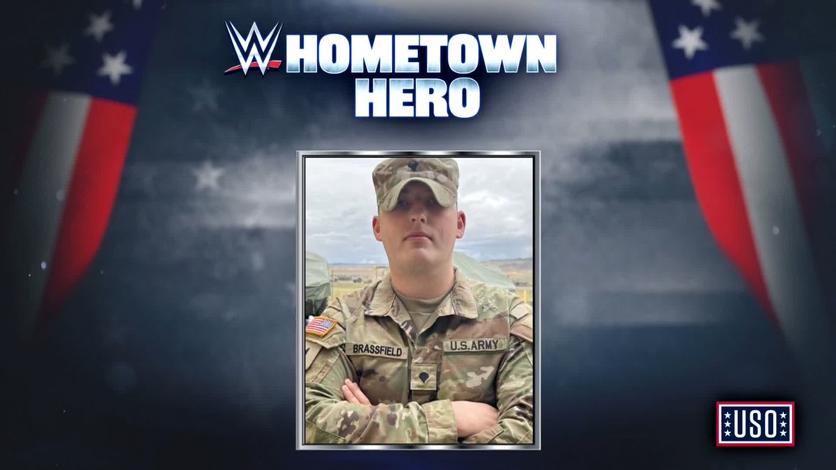 Thank you for your service, Specialist Dakota Brassfield! #WWEHometownHero