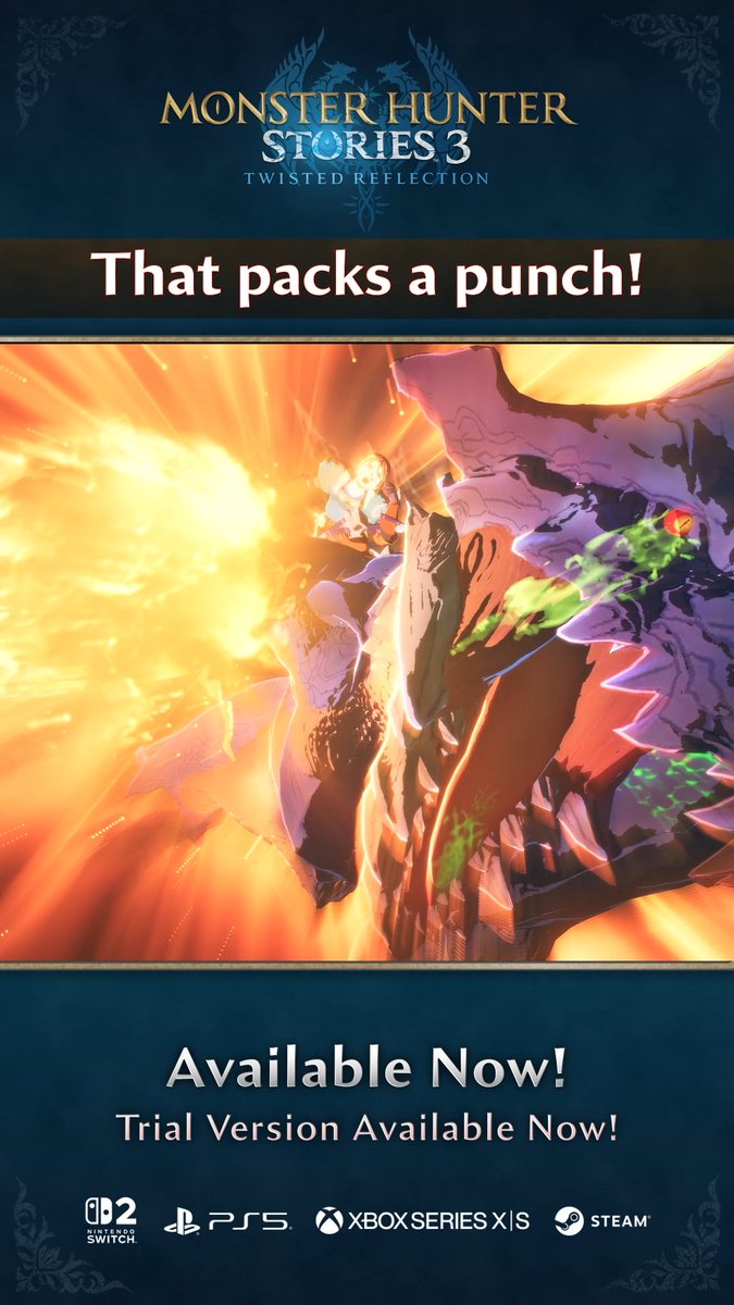 Every Monstie in #MHStories3 has a Kinship Skill, a special move much like an ultimate attack, for when you need to go all out! This one with Brachydios really packs a punch!