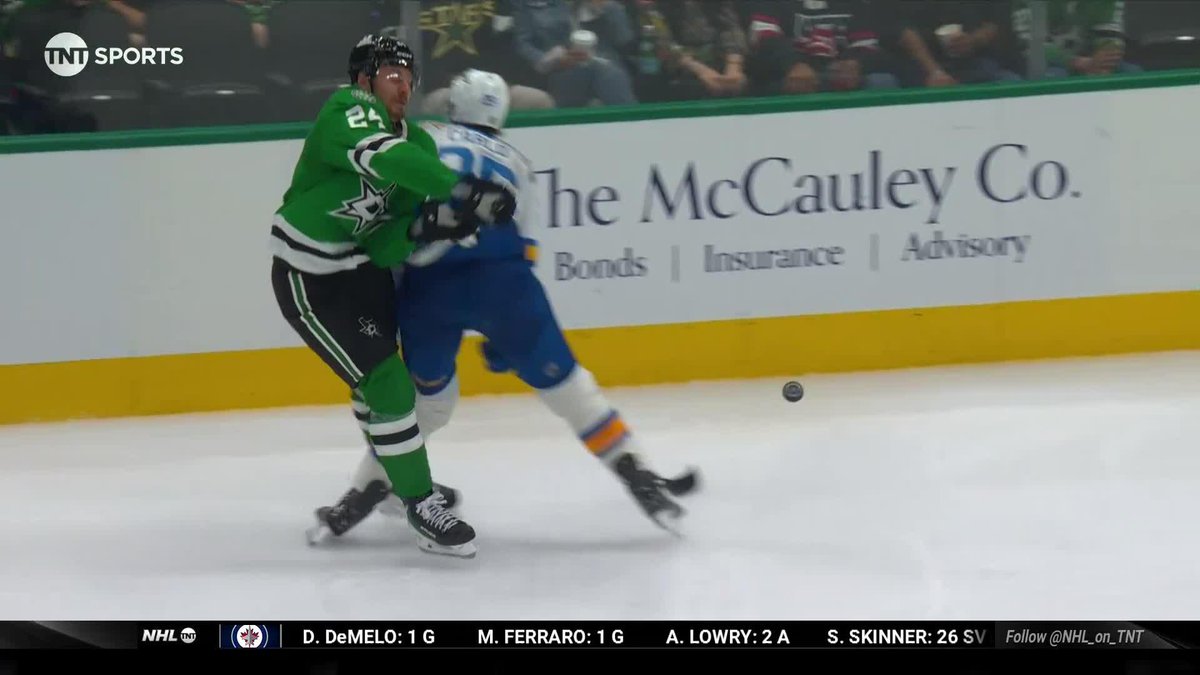 Roope Hintz was down and had to be helped off the ice after this knee-to-knee collision Hope he's okay 🙏