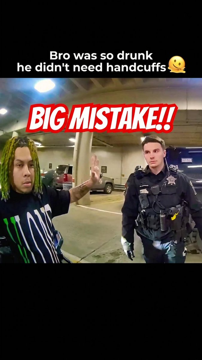 Bro Was So Drunk He Didn't Need Handcuffs 😳 #cops