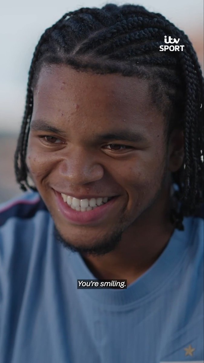 Rio Ngumoha can't wipe the smile off of his face 😁 The Liverpool youngster talks his Premier League debut and the influence of Mo Salah 🗣️