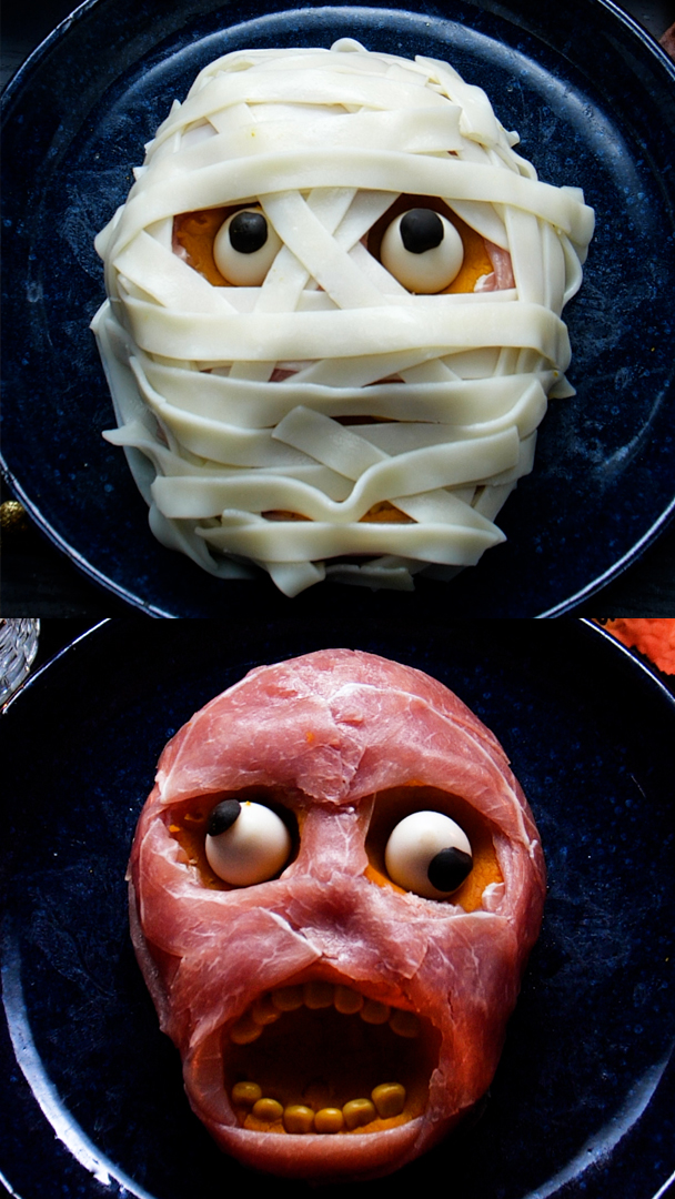 【!閲覧注意!】ガチで恐ろしい〜ハロウィンサラダの世界 / Happy Halloween! Flesh Face Salad💀👻