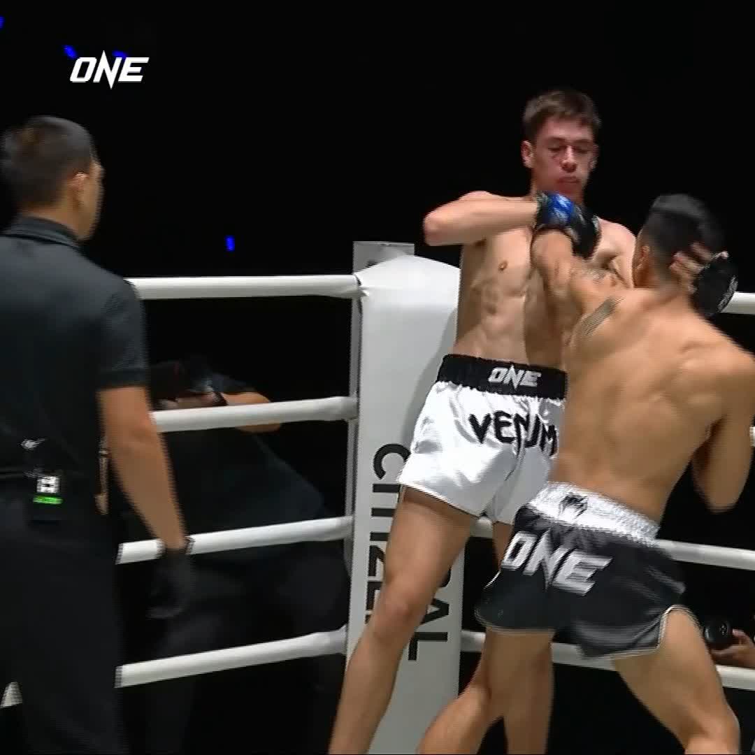 DONE IN ONE! ⚠️ Huge right hand lands flush for a huge KO at ONE Fight Night 48! 🔥