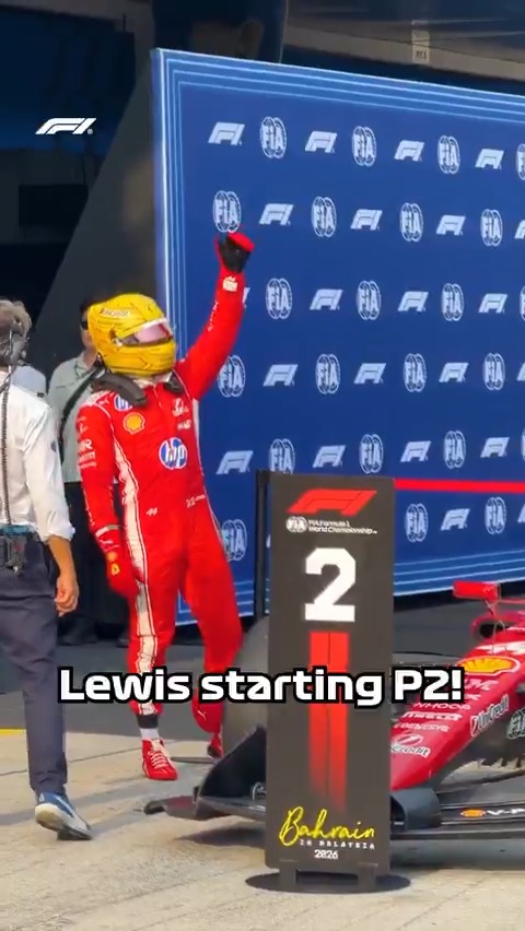 Lewis was pumped after that quali performance! 👏 #F1 #BahrainGP Scuderia Ferrari HP