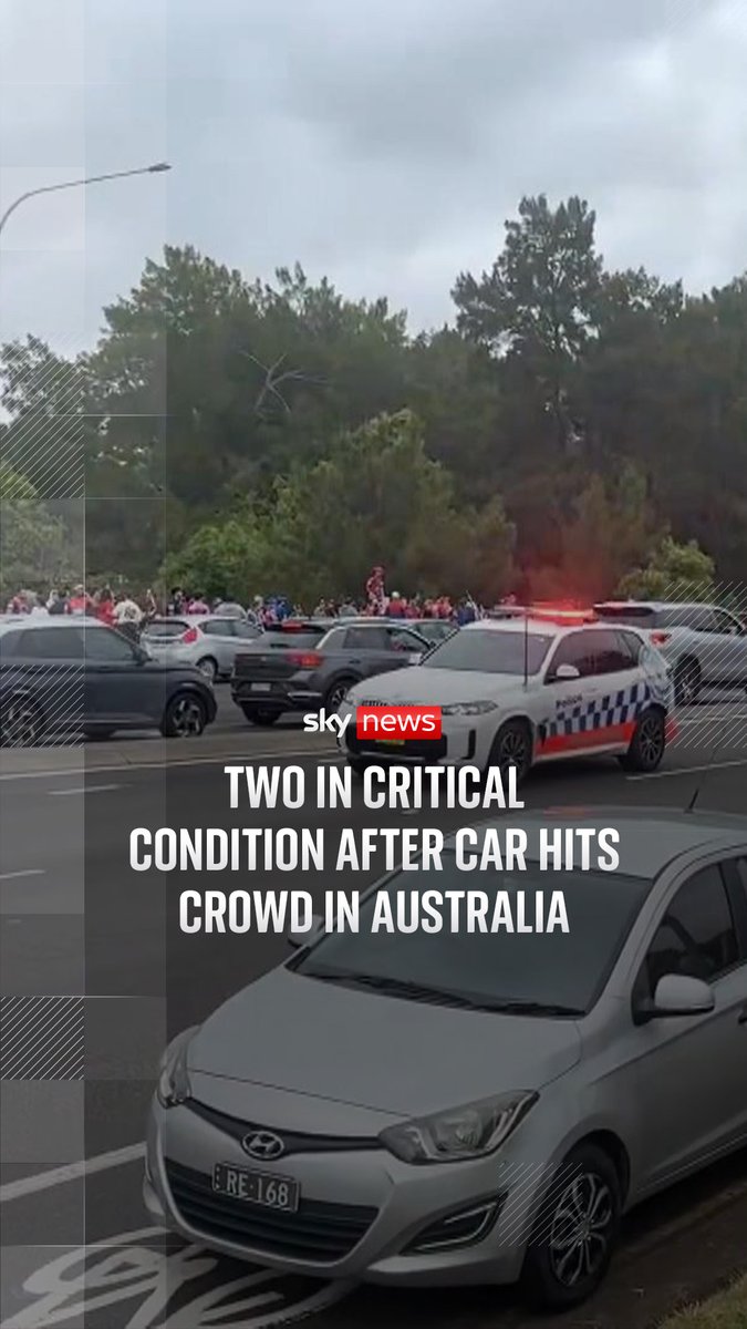 Ten people have been injured, including several children, after a car drove into a crowd gathered to cheer on the Newcastle Knights rugby league team ahead of tomorrow's NRL Grand Final. Police say two of the injured, a five-year-old girl and a 67-year-old man, are in critical condition, and the 18-year-old man driving the vehicle has been arrested. 🔗