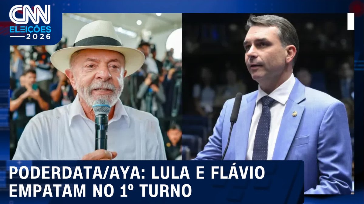 PoderData/AYA: Lula tem 45% dos votos válidos no 1º turno; Flávio, 43%; assista #CNNNEWSROOM