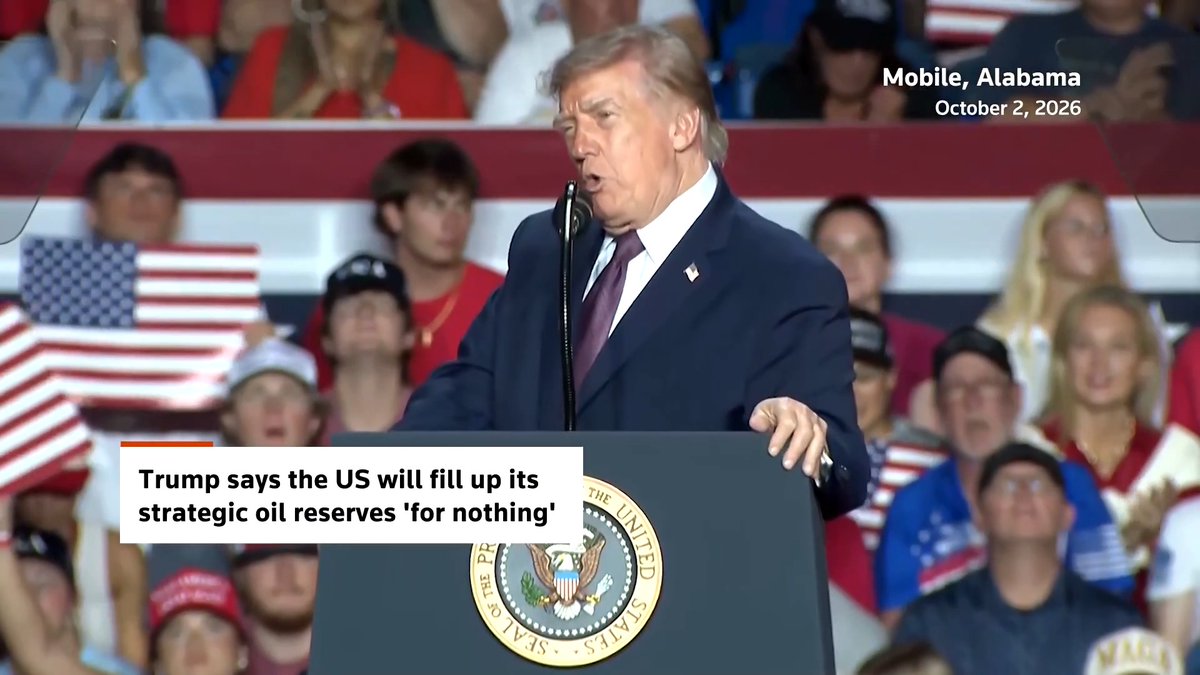 President Trump said the US soon will refill its strategic oil reserves ‘for nothing’ while discussing Venezuela and its oil resources