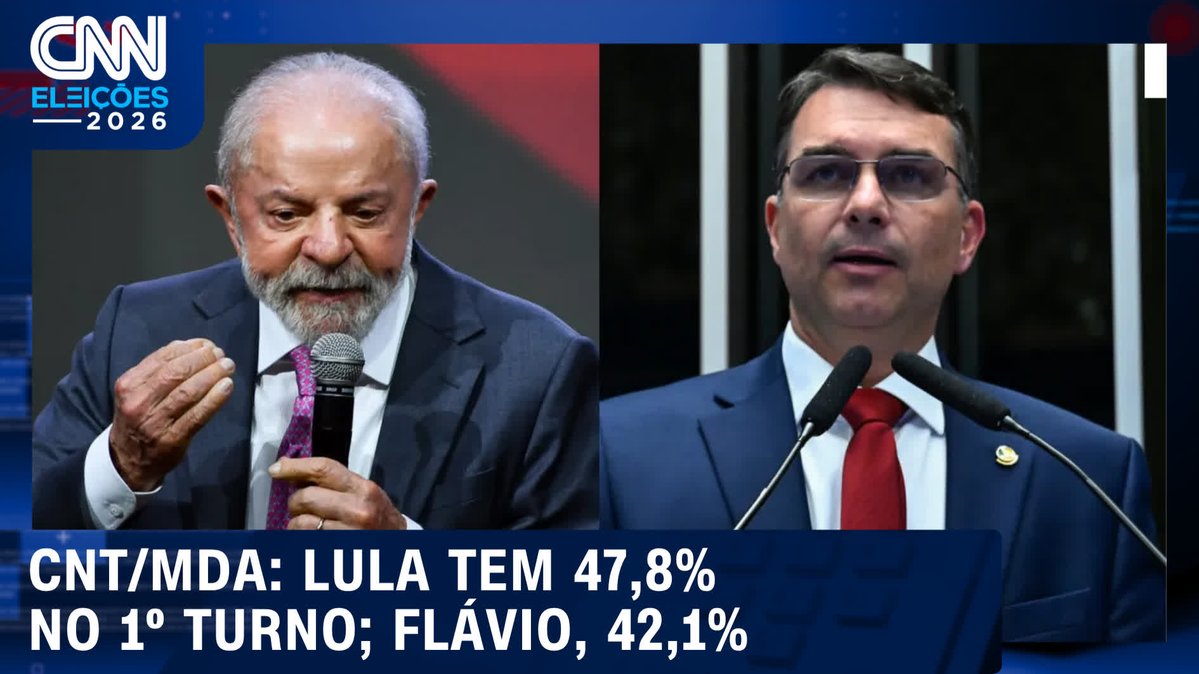 CNT/MDA: Lula tem 47,8% dos votos válidos no 1º turno; Flávio, 42,1%; assista #CNNAGORA