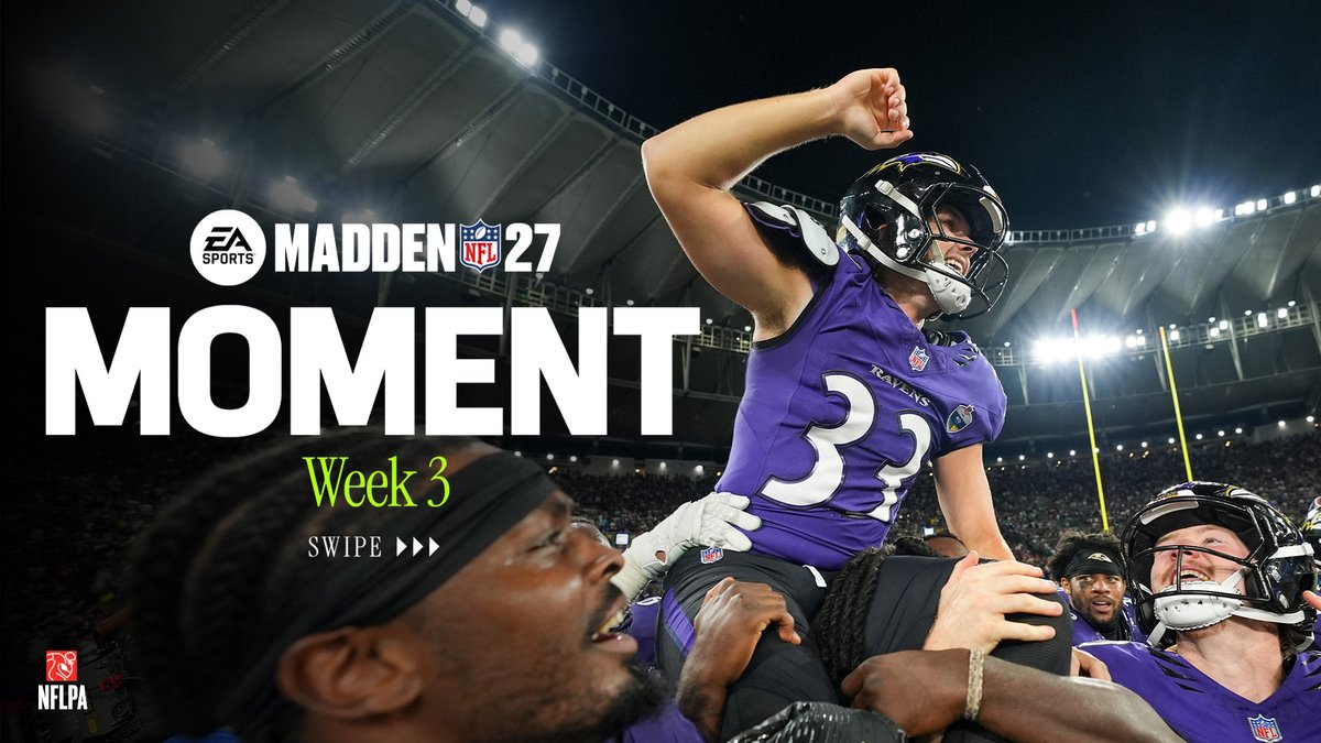 The @ravens' late game heroics in Brasil is Week 3's @eamaddennfl moment 🔥 @nflbrasil