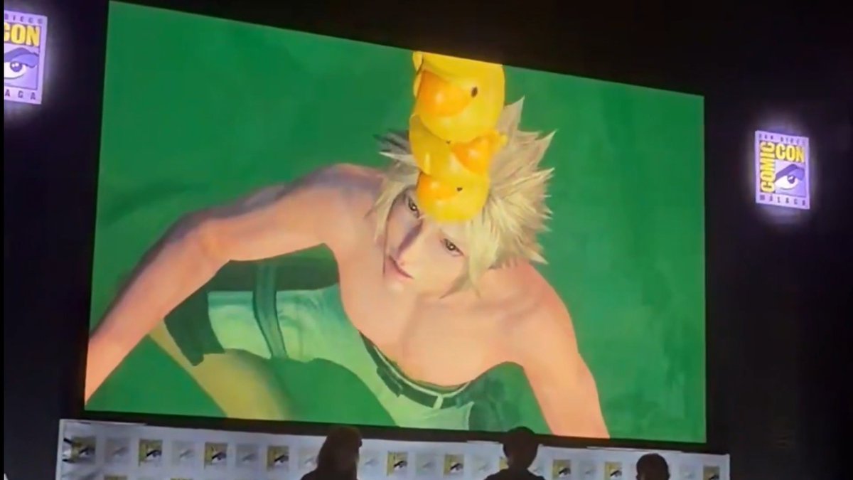 The FF7 Revelation panel at Comic Con Malaga revealed a new hot springs video clip with Cloud, Red XIII, and Barret balancing rubber duckies on their head?? LOL Okay but WHERE IS SHIRTLESS VINCENT VALENTINE??? 🫠
