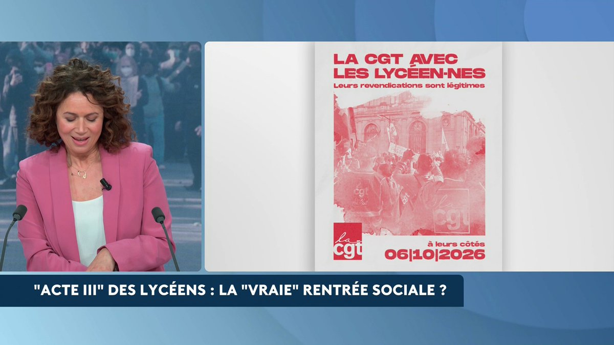 🔴 Mobilisation lycéenne : "On appelle à se joindre pour aider, accompagner les lycéens et les étudiants", affirme Thomas Vacheron, secrétaire confédéral de la CGT. "Il faut répondre maintenant aux revendications des lycéens, maintenant. C’est ça l’urgence." #AvantLe20h #Canal16