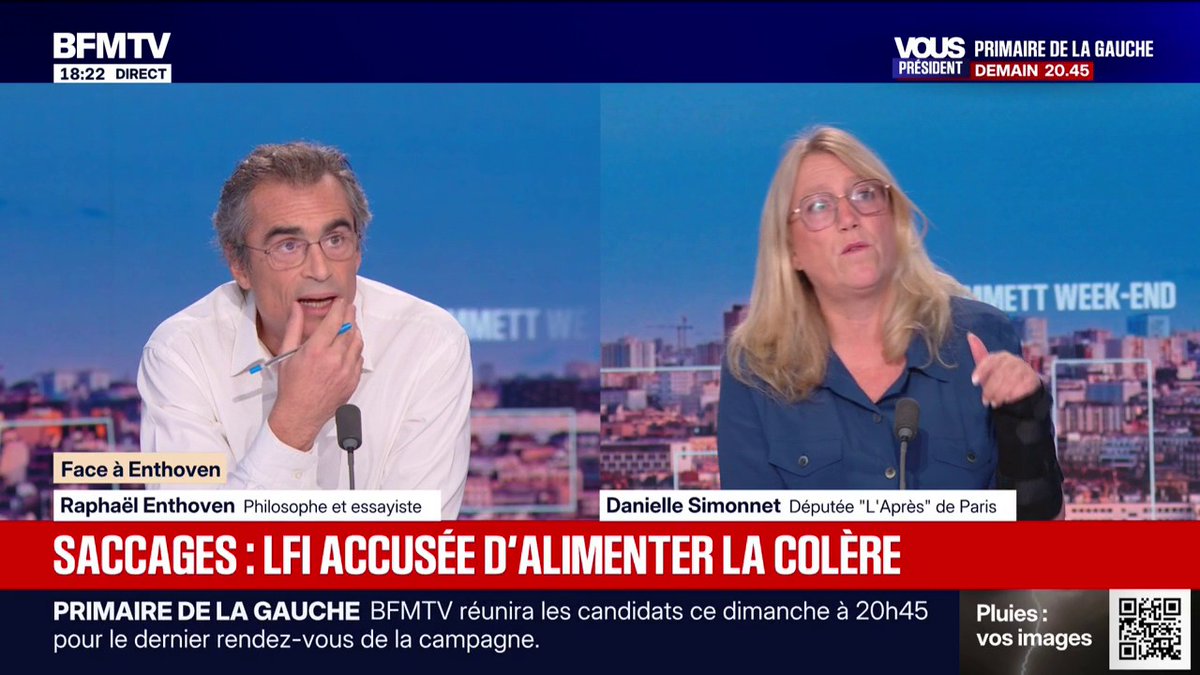 Colère lycéenne: "Ceux qui peuvent permettre la désescalade, c'est le gouvernement et les forces de l'ordre", explique Danielle Simonnet, députée (L'Après)