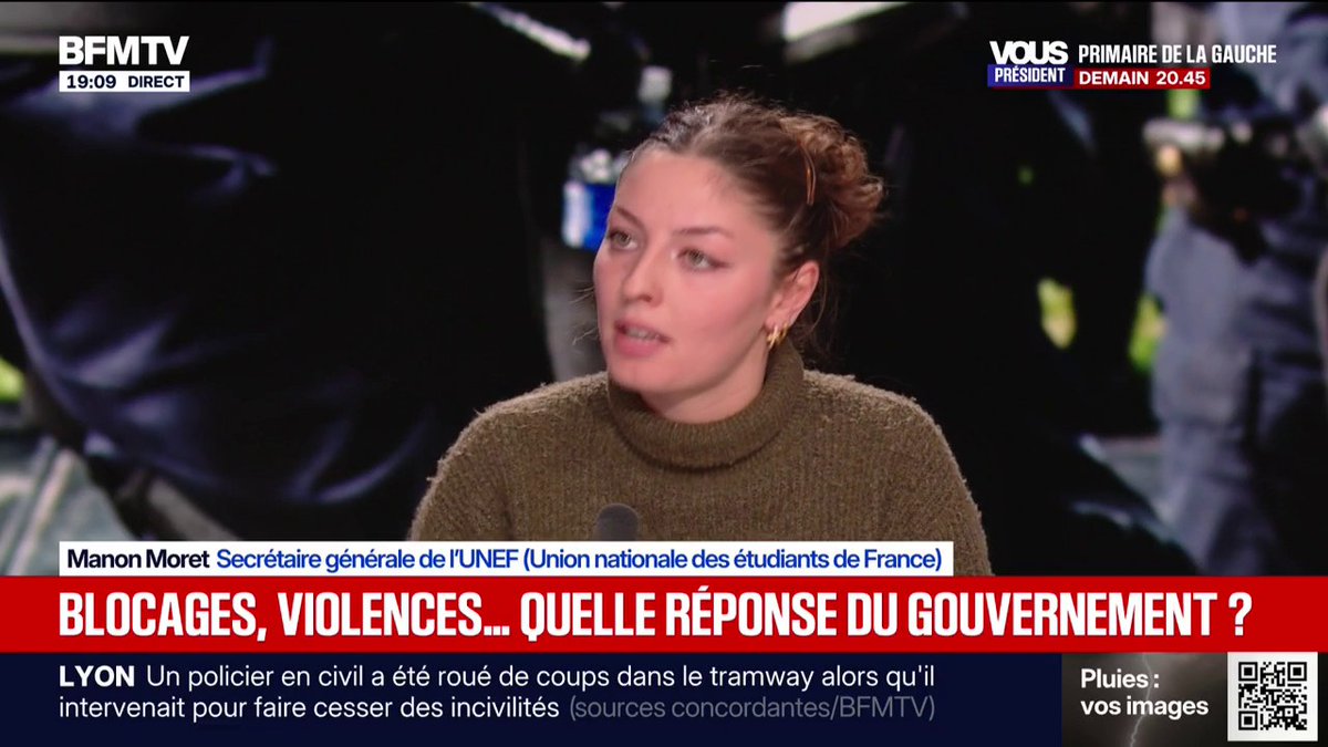 Colère lycéenne: "Les lycéens aujourd'hui veulent être entendus sur des revendications concrètes", détaille Manon Moret, secrétaire générale de l'UNEF