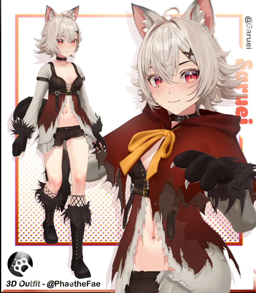 🐺I made Saruei 💥 's 3D Halloween Outfit! 🐺 Congrats on your debut and I hope you all have a fun spooky month! Thank you for trusting me with the project. 🧵