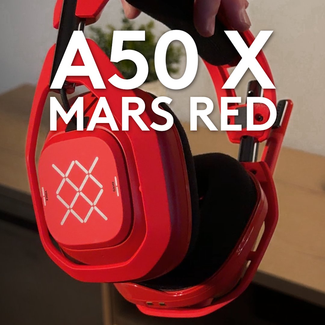 Fresh colorway. Improved battery life. Striking on the stream. Meet the A50 X LIGHTSPEED Mars Red.