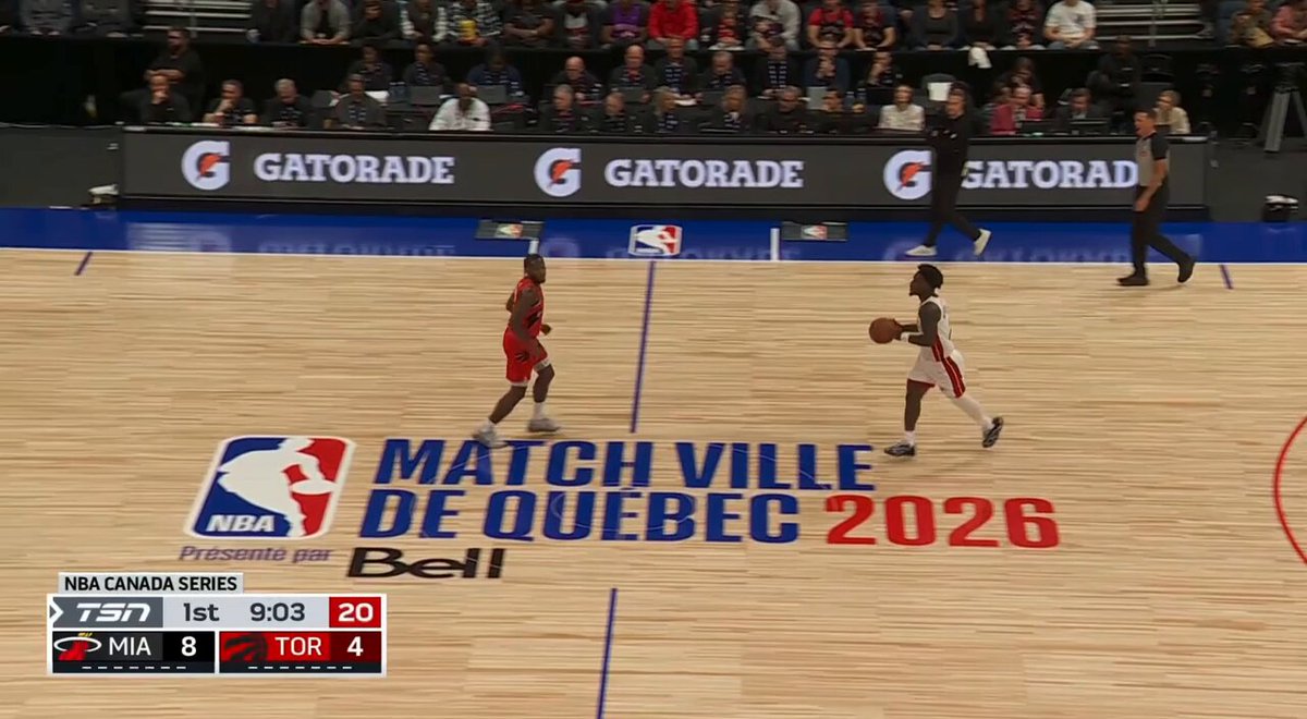Miami using Giannis Antetokounmpo as a screener. Notice Bam by himself on right side. Wiggins starts near the dunker spot, looks like he could come off a screen from Bam. Instead spaces to left corner, defense helps on Giannis' roll and it's a kick for 3.
